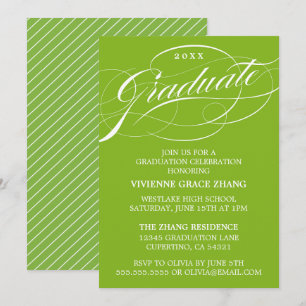 STYLISH ELEGANT SCRIPT GRADUATE PARTY INVITATION