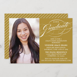 STYLISH ELEGANT SCRIPT GRADUATE PARTY INVITATION