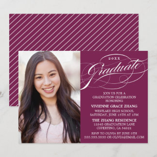 STYLISH ELEGANT SCRIPT GRADUATE PARTY INVITATION