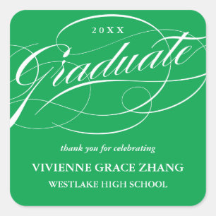 STYLISH ELEGANT SCRIPT GRADUATE THANK YOU STICKER