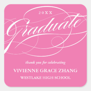STYLISH ELEGANT SCRIPT GRADUATE THANK YOU STICKER
