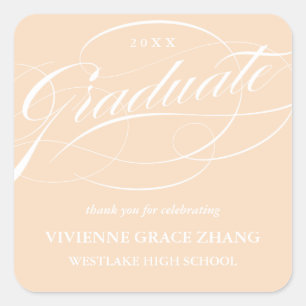 STYLISH ELEGANT SCRIPT GRADUATE THANK YOU STICKER