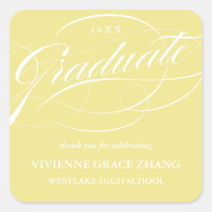 STYLISH ELEGANT SCRIPT GRADUATE THANK YOU STICKER