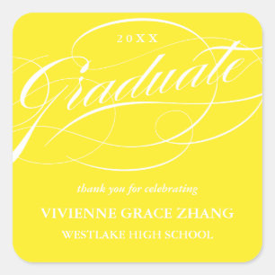 STYLISH ELEGANT SCRIPT GRADUATE THANK YOU STICKER