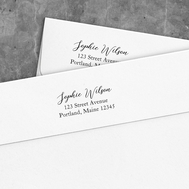 Stylish Elegant Script Name Return Address Self-inking Stamp (Creator Uploaded)