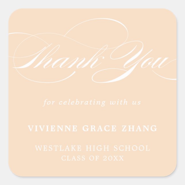 STYLISH ELEGANT SCRIPT THANK YOU STICKER (Front)