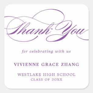 STYLISH ELEGANT SCRIPT THANK YOU STICKER