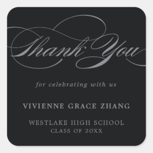 STYLISH ELEGANT SCRIPT THANK YOU STICKER
