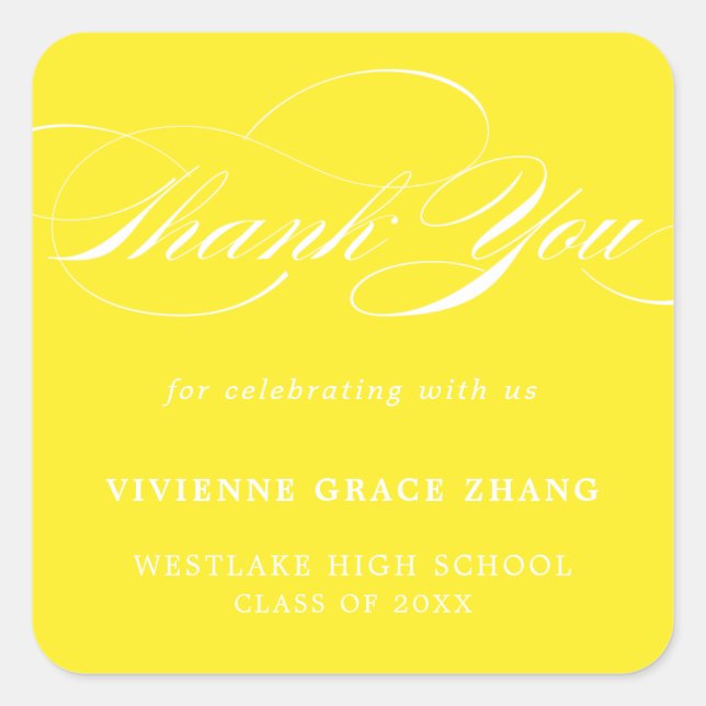 STYLISH ELEGANT SCRIPT THANK YOU STICKER (Front)