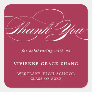 STYLISH ELEGANT SCRIPT THANK YOU STICKER