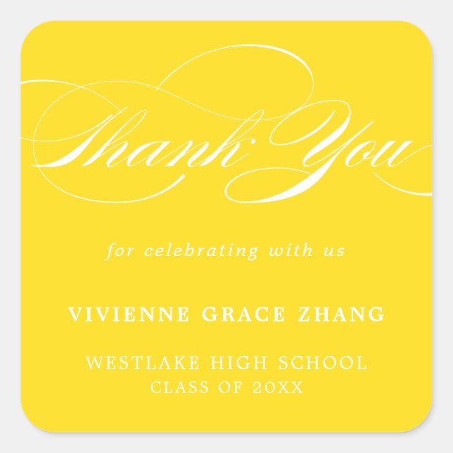 STYLISH ELEGANT SCRIPT THANK YOU STICKER (Front)