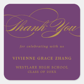 STYLISH ELEGANT SCRIPT THANK YOU STICKER