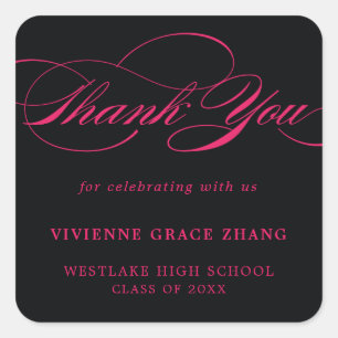 STYLISH ELEGANT SCRIPT THANK YOU STICKER