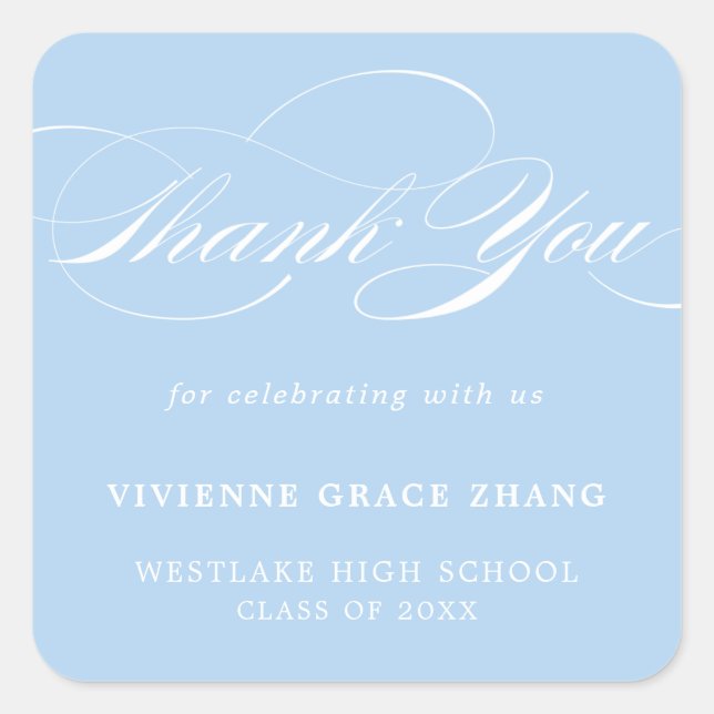 STYLISH ELEGANT SCRIPT THANK YOU STICKER (Front)