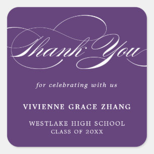 STYLISH ELEGANT SCRIPT THANK YOU STICKER
