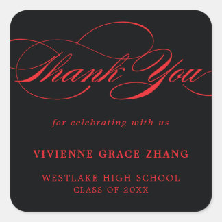 STYLISH ELEGANT SCRIPT THANK YOU STICKER