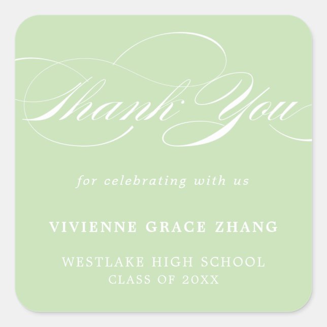 STYLISH ELEGANT SCRIPT THANK YOU STICKER (Front)