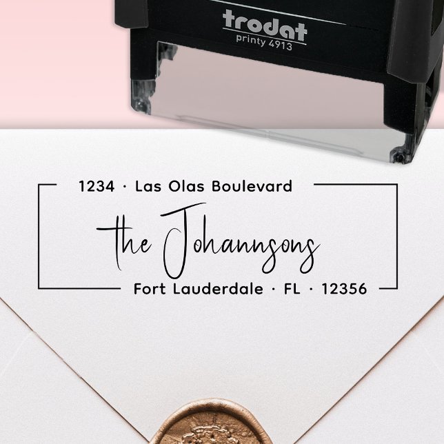Stylish Elegant Signature Family Return Address Self-inking Stamp (Creator Uploaded)