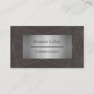 Stylish Elegant Silver Black Network Lines Business Card