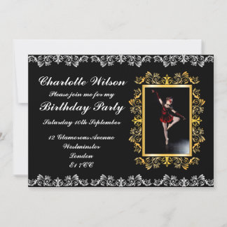 Stylish Elegant Silver & Gold Embellished Birthday Invitation