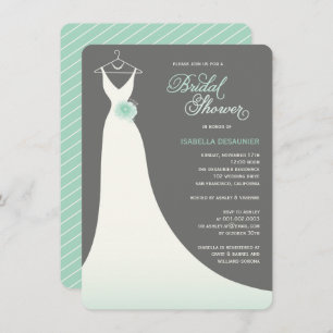 Stylish Elegant Wedding Gown Bridal Shower Invite