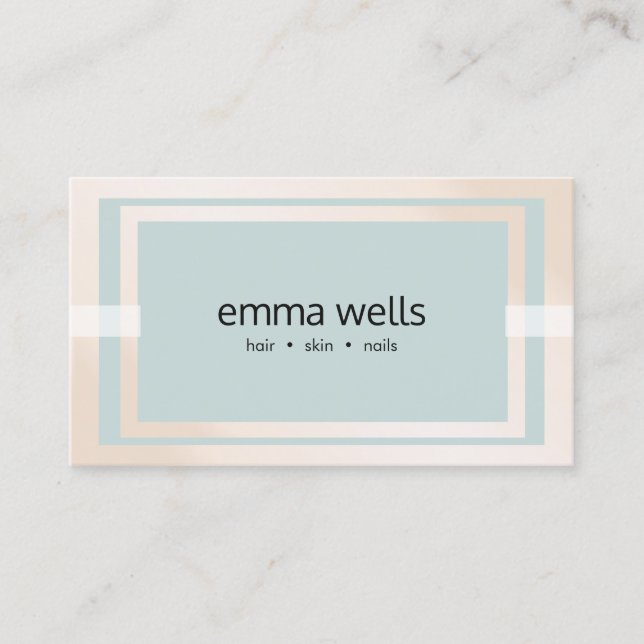 Stylish Elegant White Gold Cosmetologist Salon Business Card (Front)