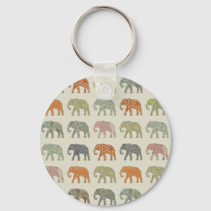 Stylish Elephant Pattern Key Ring