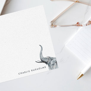 Stylish Elephant Personalised Stationery Card