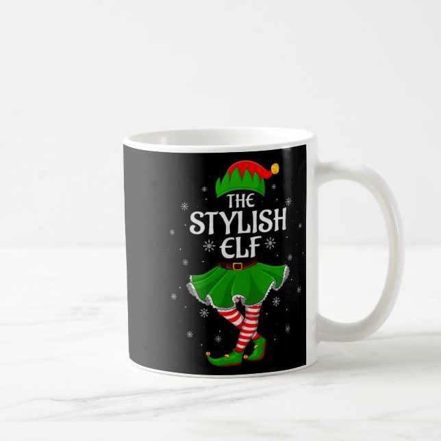 Stylish Elf Christmas Family Girls Women Elf Squad Coffee Mug (Right)