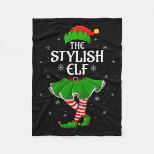Stylish Elf Christmas Family Girls Women Elf Squad Fleece Blanket