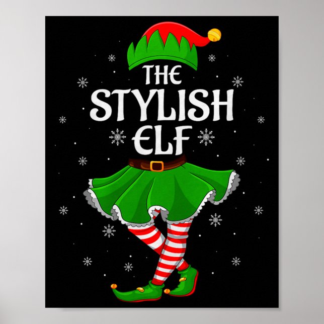 Stylish Elf Christmas Family Girls Women Elf Squad Poster (Front)