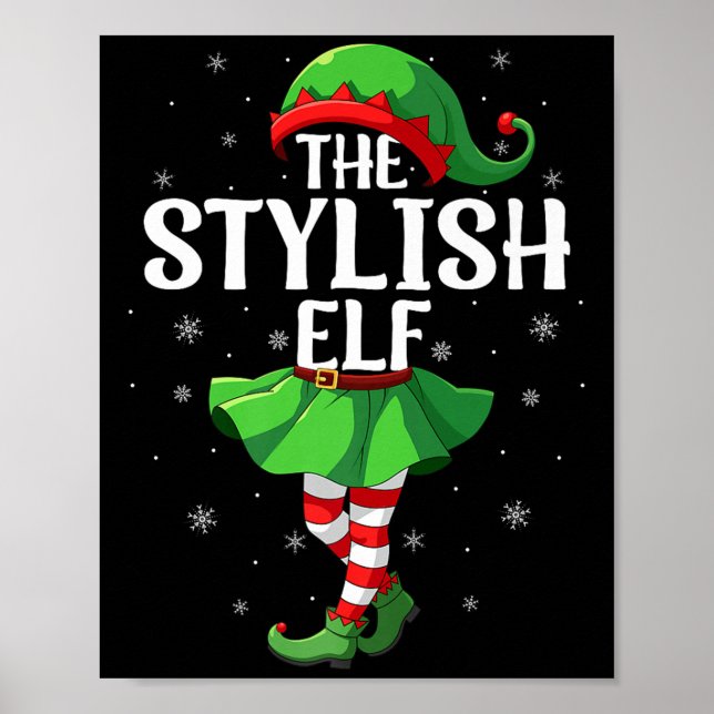 Stylish Elf Christmas Girls Women Elf Squad Xmas F Poster (Front)