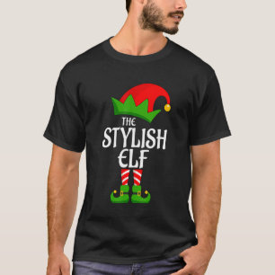 Stylish Elf Matching Family Group Christmas Party T-Shirt
