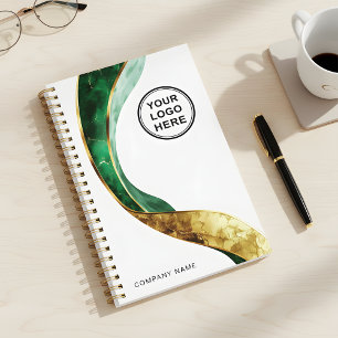 Stylish Emerald Gold Custom Business Planner
