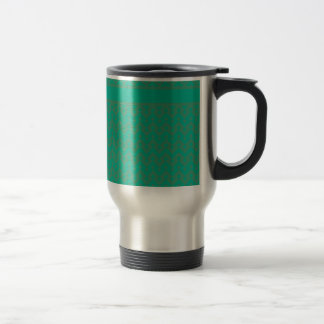Stylish Emerald Green Geometric Pattern Travel Mug