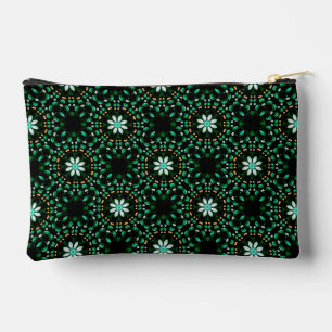 Stylish Emerald & Pearl Abstract Dot Art Pattern  Accessory Pouch