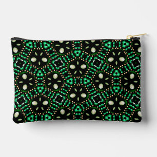Stylish Emerald & Pearl Abstract Dot Art Pattern  Accessory Pouch