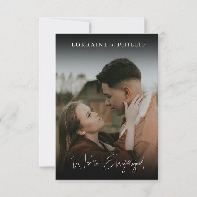 Stylish Engagement Party Invite with Photo (Front)