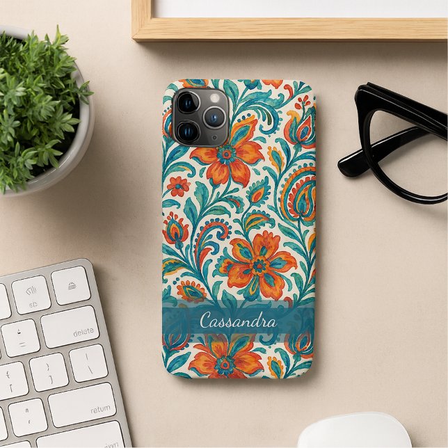 Stylish Ethnic Colourful Paisley Floral Art Patter iPhone Case (Creator Uploaded)