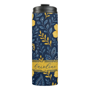 Stylish Ethnic Mediterranean Floral Art Pattern Thermal Tumbler