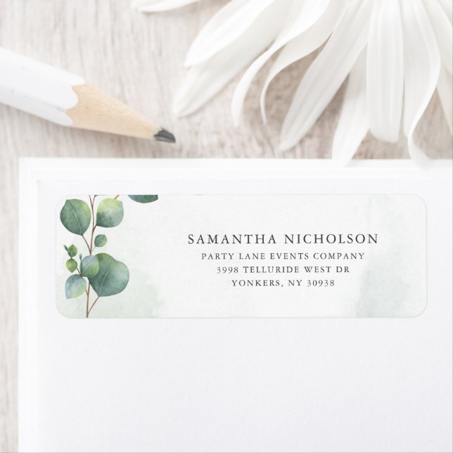 Stylish Eucalyptus Botanical Return Address (Insitu)