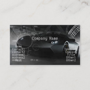 Stylish exotic car in black business card
