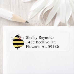 Stylish Expecting Mum Bee w/glasses return address