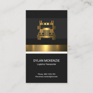 Stylish Exquisite Luminous Gold Foil Truck Driver Business Card