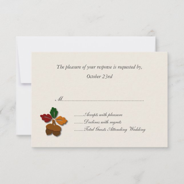 Stylish Fall Wedding Response Cards (Front)