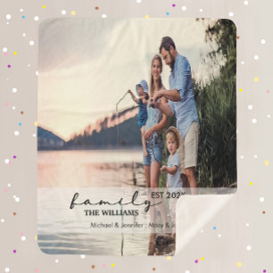 Stylish Family Keepsake Personalised Full Photo Sherpa Blanket
