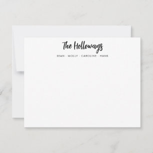 Stylish Family Name Black Handwritten Script Font Card