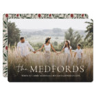 Stylish Family Name Elegant Floral Back Christmas