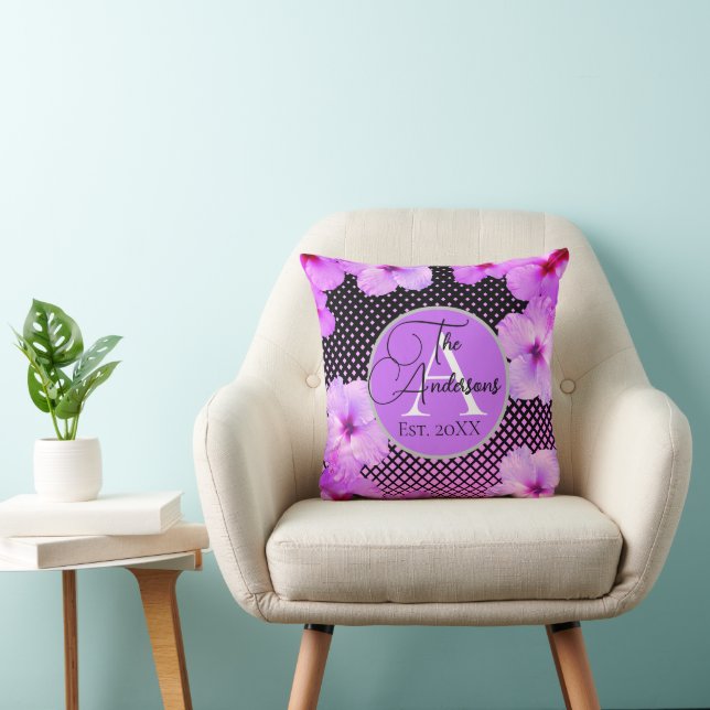Stylish Family Name Pink Hibiscus  Cushion (Chair)