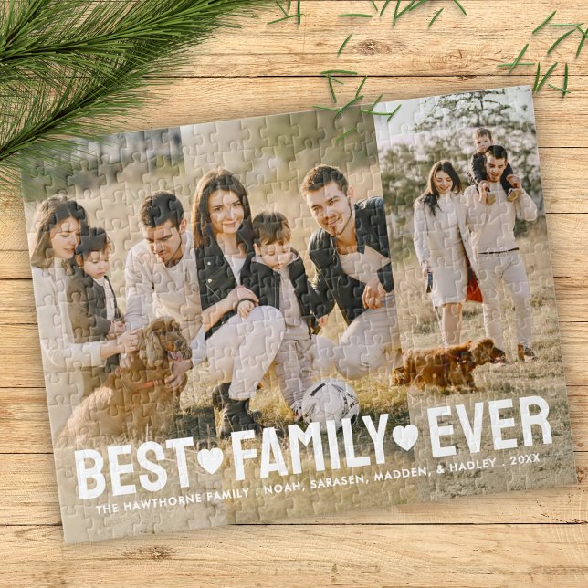 Stylish Family Photo Best Family Ever Collage Jigsaw Puzzle (Creator Uploaded)